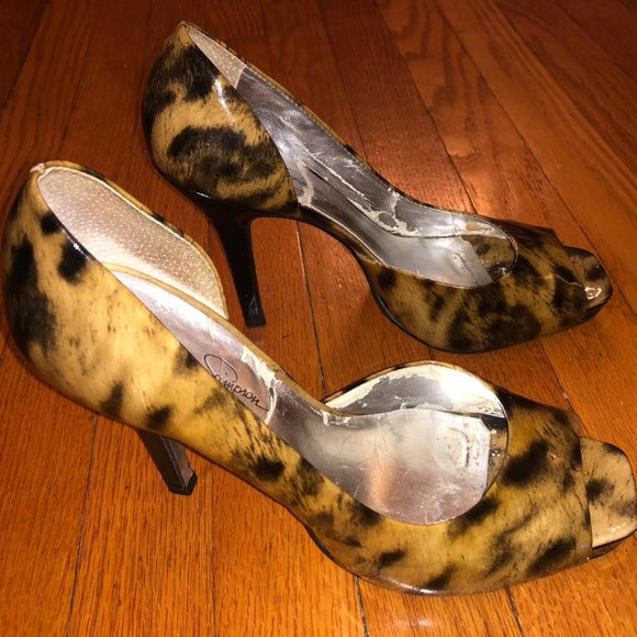 Jessica Simpson Josette Leopard d'Orsay Peep Pump - Picture 3 of 5